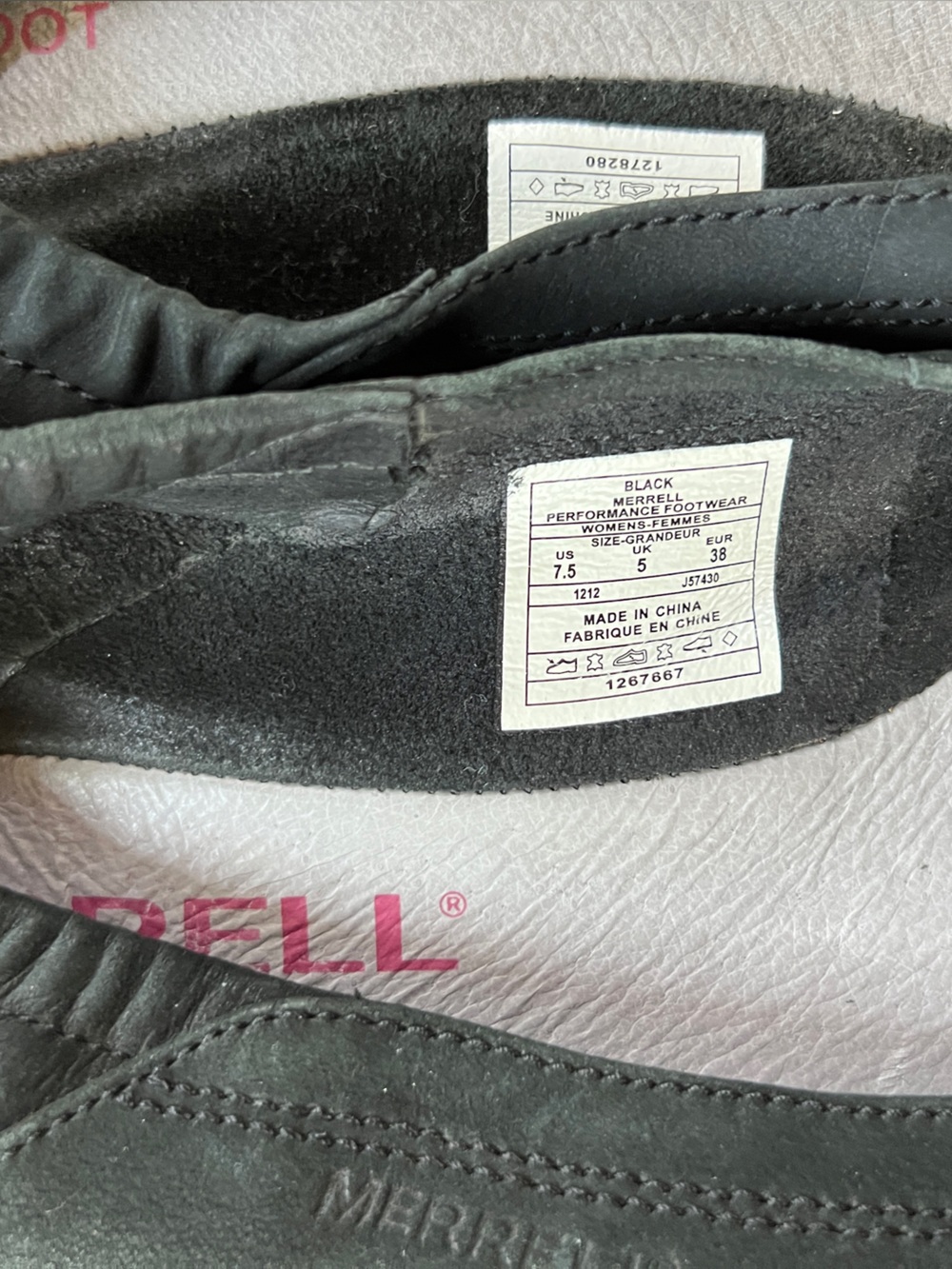 Merrell Black Ballet Flats with Perforated Toe Detail - Picture 2 of 3